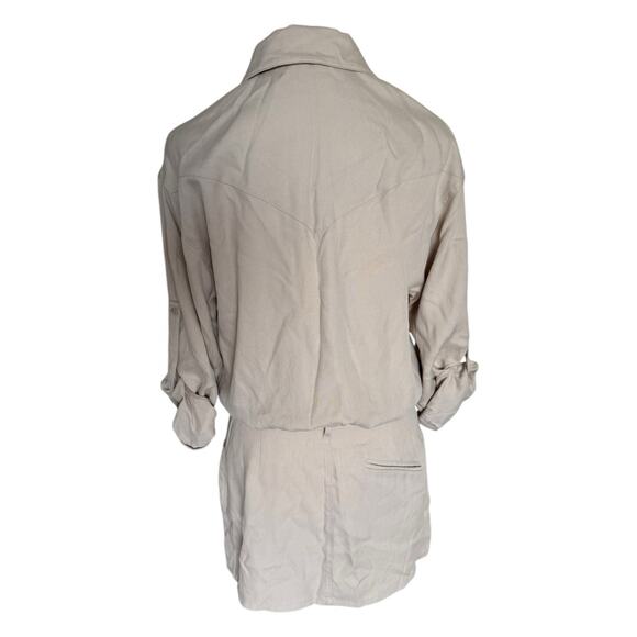 Federica Tosi Lyocell Tencel Mini Dress Safari Utility Shirt Sz 40 M/L Us 8 - Picture 5 of 13